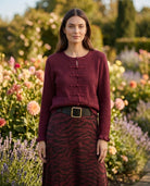 Jupe Zébrée Bordeaux Ceinturée, La Garde-Robe de Nina - vue 3