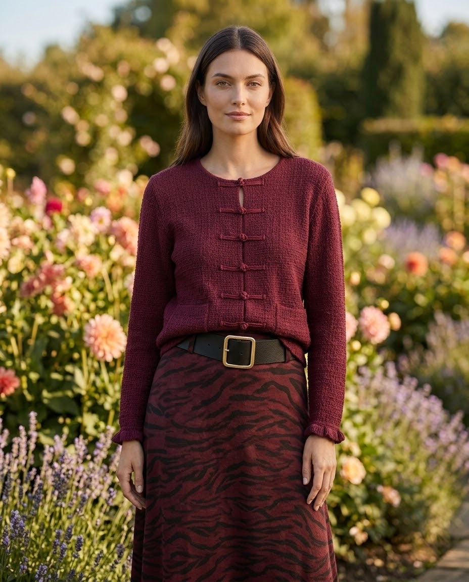 Jupe Zébrée Bordeaux Ceinturée, La Garde-Robe de Nina - vue 3