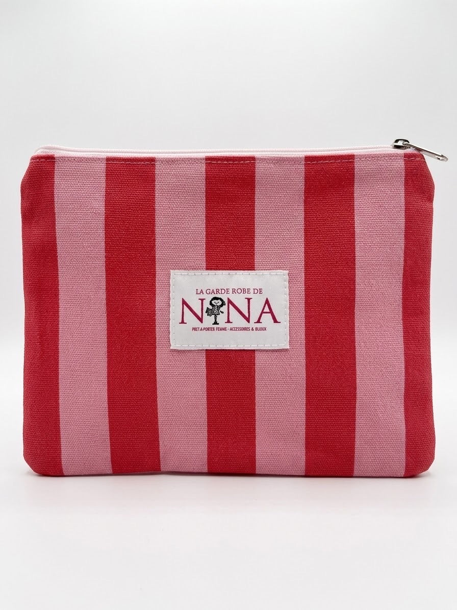 Pochette Offerte – Rayures Rose, La Garde-Robe de Nina - vue 1
