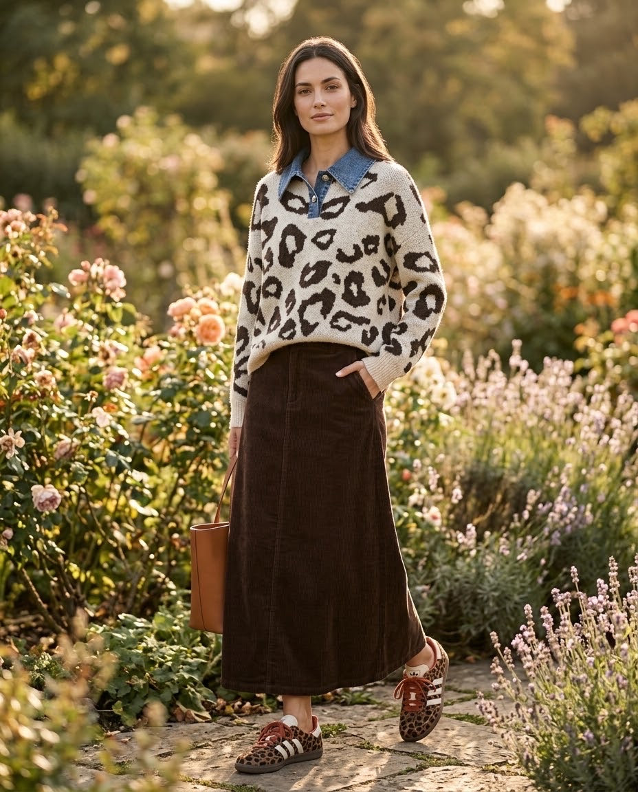 Pull Bi-Matière Denim Léopard, La Garde-Robe de Nina - vue 1