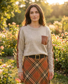 Pull Bi-Matière Empiècements Simili Beige, La Garde-Robe de Nina - vue 2