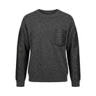 Pull Bi-Matière Gris Empiècements Tressés, La Garde-Robe de Nina - vue 5