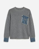 Pull Maille Gris Poche en Jean, La Garde-Robe de Nina - vue 4
