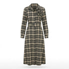 Robe Chemise Carreaux Gris et Écru Broche Fleur Amovible, La Garde-Robe de Nina - vue 5