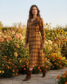 Robe Chemise Carreaux Marron Fleur Amovible, La Garde-Robe de Nina - vue 1