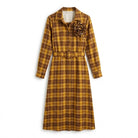 Robe Chemise Carreaux Marron Fleur Amovible, La Garde-Robe de Nina - vue 4