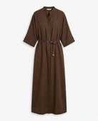 Robe Chemise Ceinturée à Manches 3/4 Marron, La Garde-Robe de Nina - vue 4