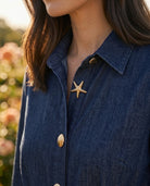 Robe Chemise en Jean Boutons Coquillages, La Garde-Robe de Nina - vue 3