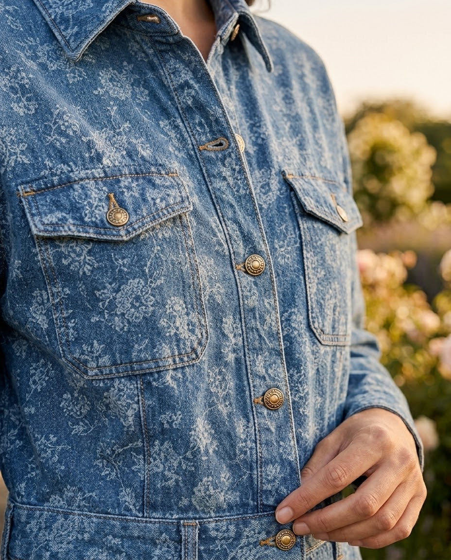 Robe Chemise en Jean Imprimé Fleuri, La Garde-Robe de Nina - vue 3