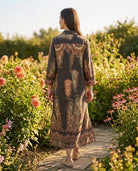 Robe Chemise Longue Imprimée Cachemire Noir & Marron, La Garde-Robe de Nina - vue 3
