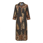 Robe Chemise Longue Imprimée Cachemire Noir & Marron, La Garde-Robe de Nina - vue 5