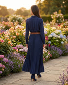 Robe Chemise Plissée Marine, La Garde-Robe de Nina - vue 4