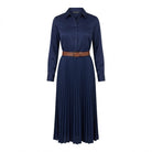 Robe Chemise Plissée Marine, La Garde-Robe de Nina - vue 5