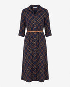 Robe Chemise Velours Côtelé Carreaux Marine, La Garde-Robe de Nina - vue 4