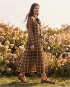 Robe Étagée Carreaux Nœud Lavallière Moutarde, La Garde-Robe de Nina - vue 2