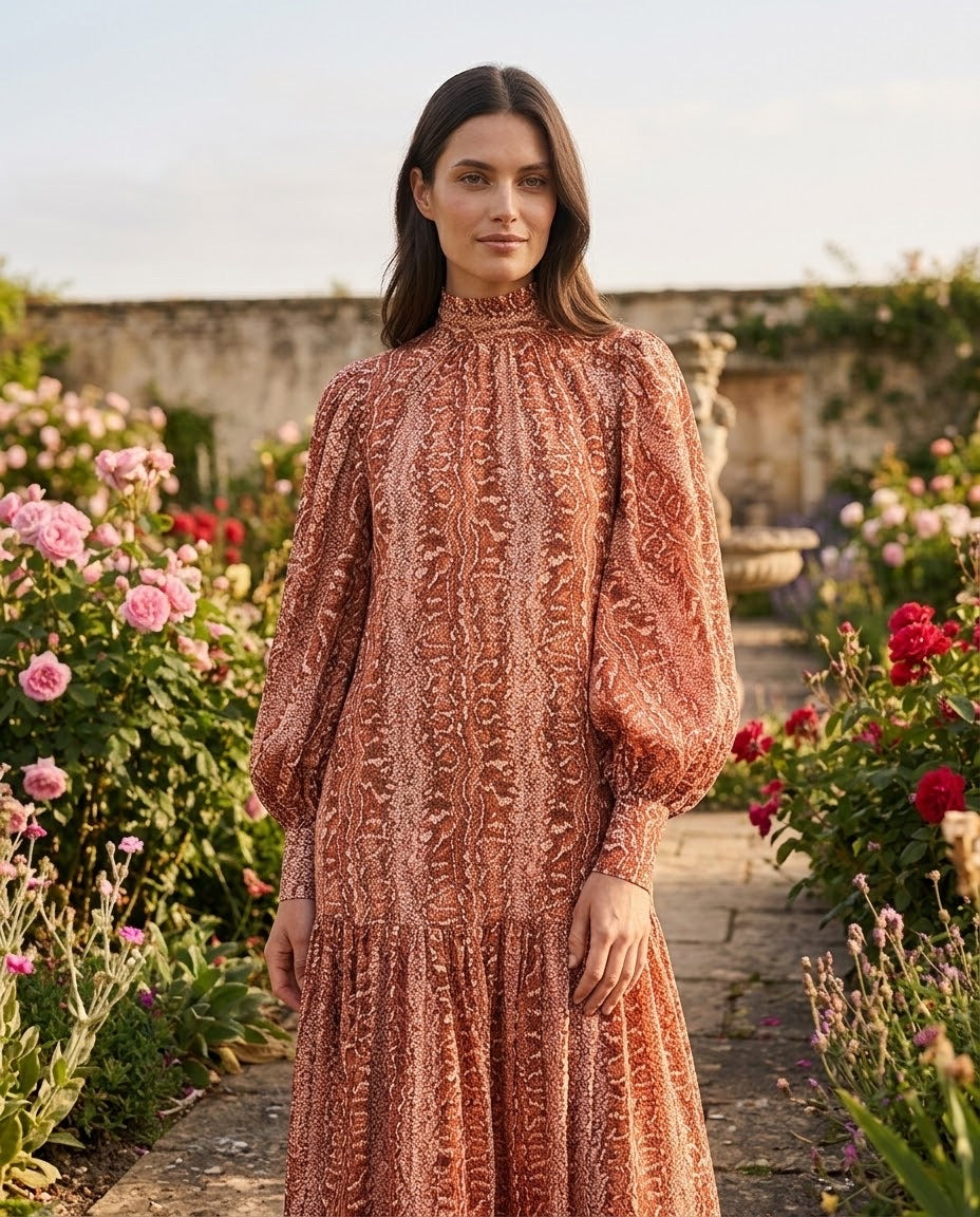 Robe Longue Imprimé Paisley Rouille, La Garde-Robe de Nina - vue 2