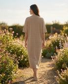 Robe Maille Carreaux Broche Amovible Camel, La Garde-Robe de Nina - vue 2