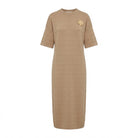 Robe Maille Carreaux Broche Amovible Camel, La Garde-Robe de Nina - vue 4