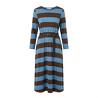 Robe Rayée Bleu Marron Sport Chic, La Garde-Robe de Nina - vue 4
