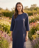 Robe Sweat Matière Sport Chic Marine, La Garde-Robe de Nina - vue 2