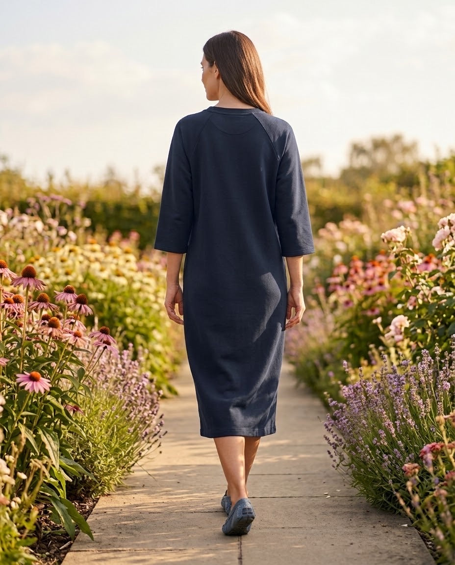 Robe Sweat Matière Sport Chic Marine, La Garde-Robe de Nina - vue 4