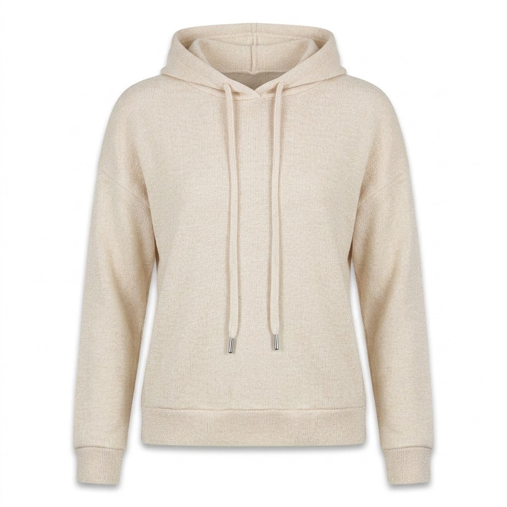 Sweat à Capuche Fils Lurex Beige, La Garde-Robe de Nina - vue 4