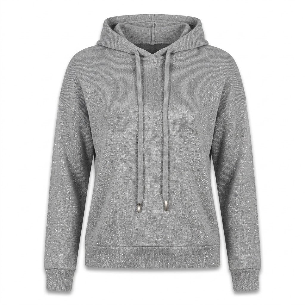 Sweat à Capuche Fils Lurex Gris, La Garde-Robe de Nina - vue 4
