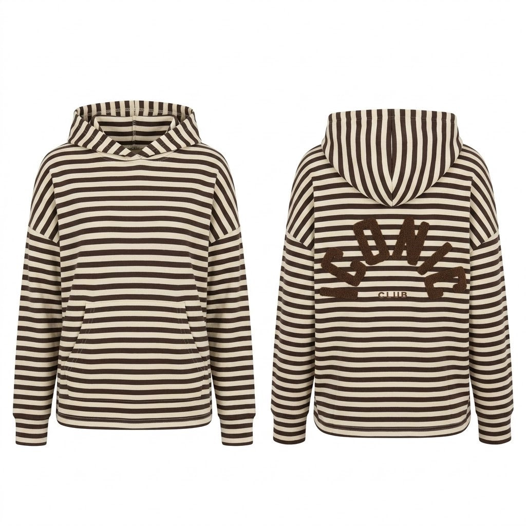 Sweat à Capuche Rayé Iconic Club Beige, La Garde-Robe de Nina - vue 2