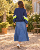 Sweat Bi-Matière Marine Poches Nylon, La Garde-Robe de Nina - vue 4