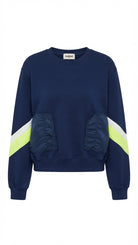 Sweat Bi-Matière Marine Poches Nylon, La Garde-Robe de Nina - vue 5