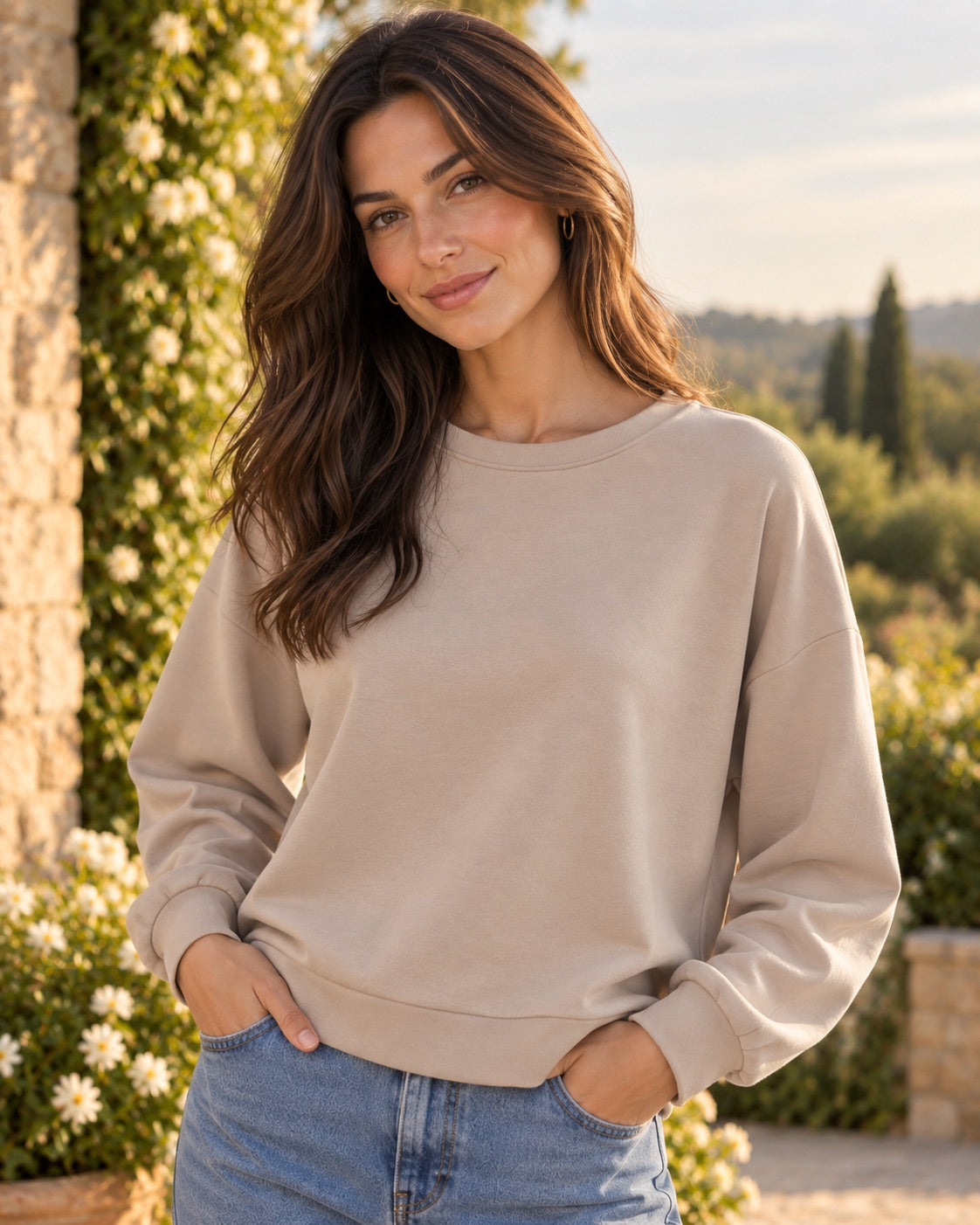 Sweat Matière Sport Chic Taupe, La Garde-Robe de Nina - vue 1