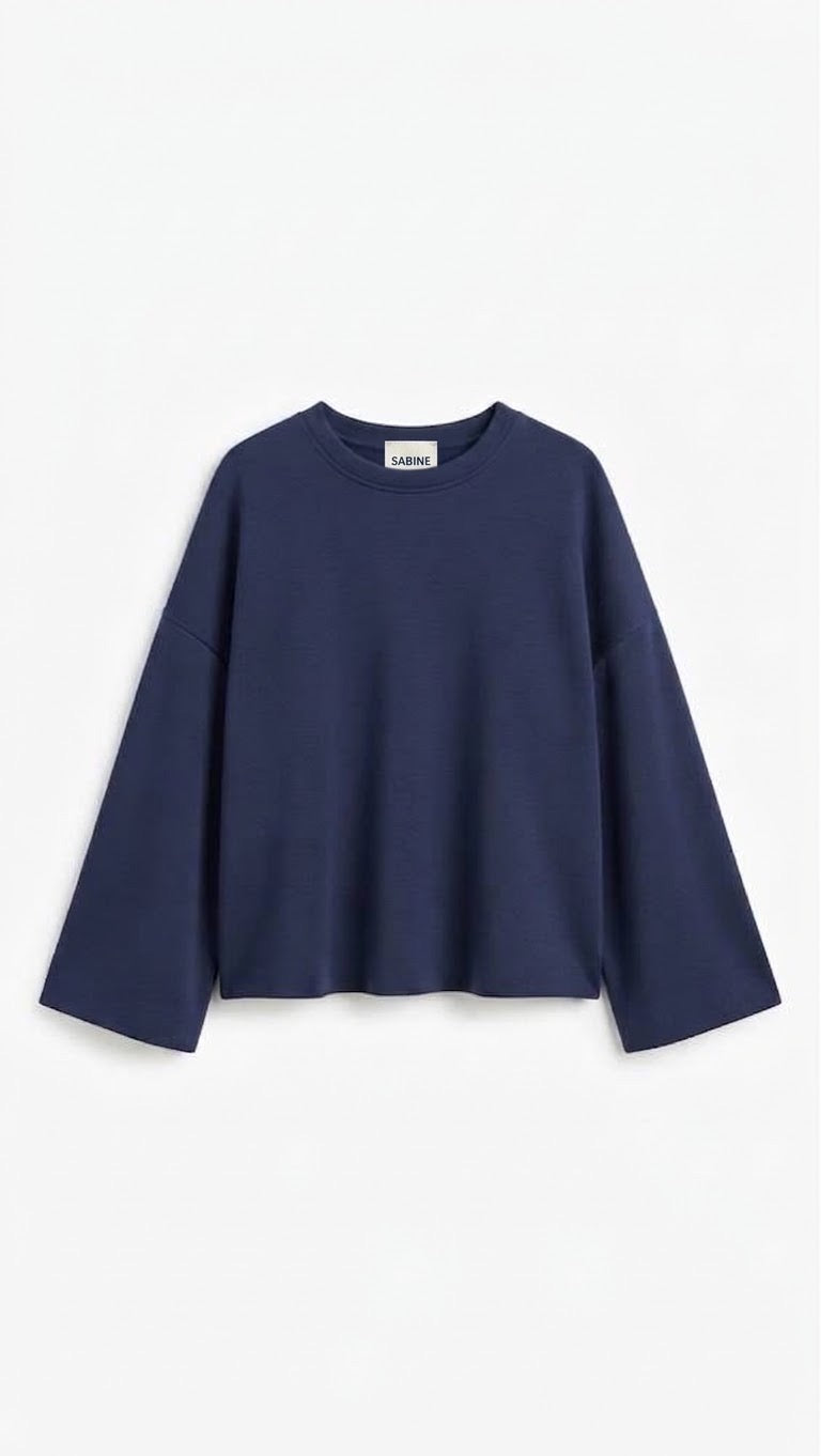 Sweat oversize sport chic – Bleu marine, La Garde-Robe de Nina - vue 4