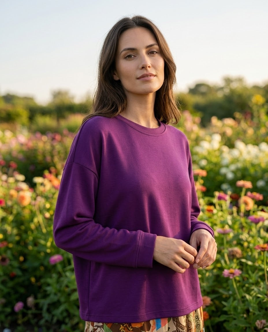 Sweat Prune Sport Chic, La Garde-Robe de Nina - vue 1