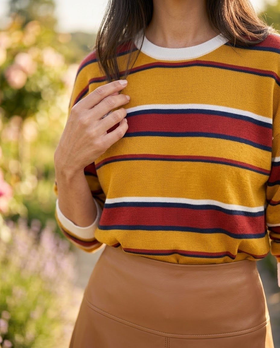 Sweat Rayé Effet Nid d'Abeilles Multicolore, La Garde-Robe de Nina - vue 2