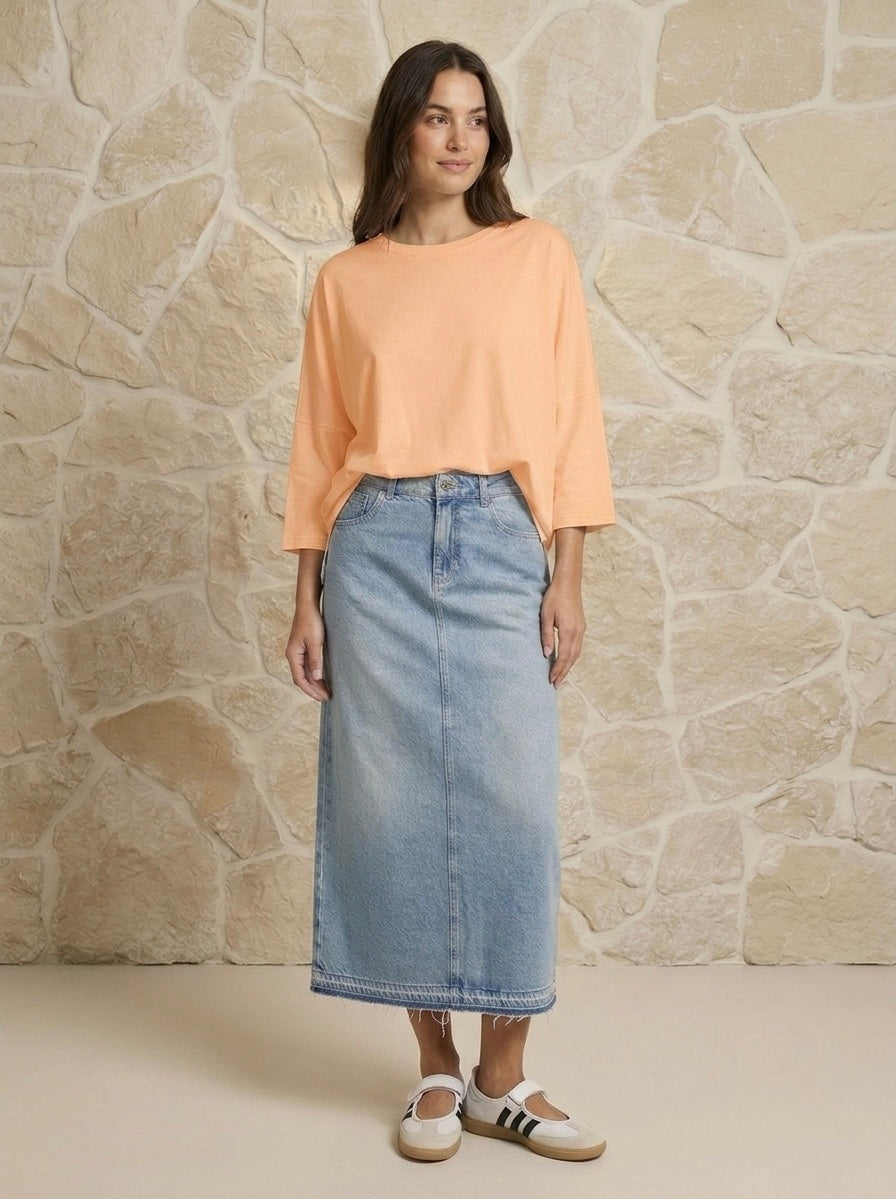 Tee-shirt basique Abricot, La Garde-Robe de Nina - vue 1