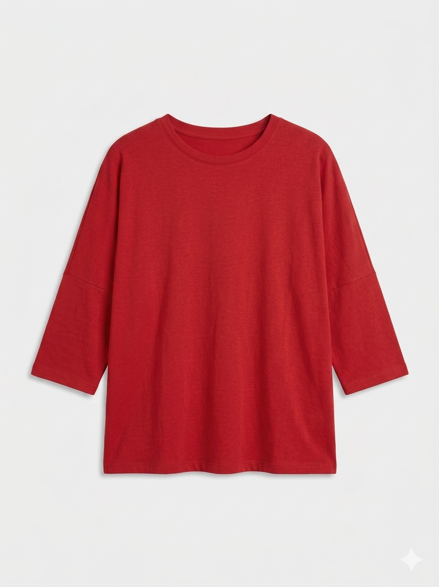 Tee-shirt basique Rouge, La Garde-Robe de Nina - vue 2