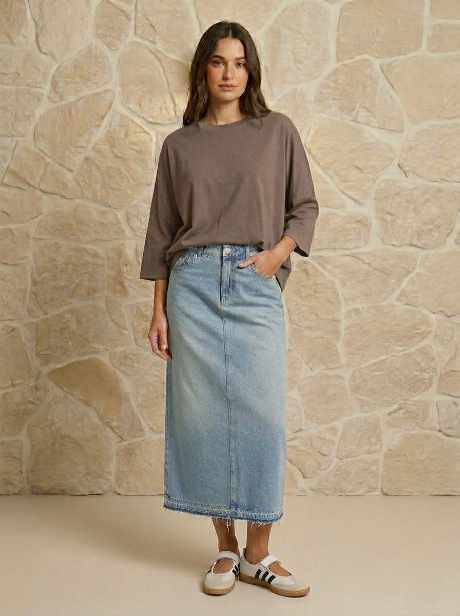 Tee-shirt basique Taupe, La Garde-Robe de Nina - vue 1