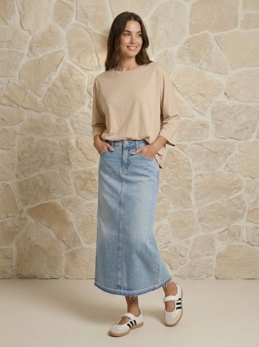 Tee-shirt basique Beige, La Garde-Robe de Nina - vue 1