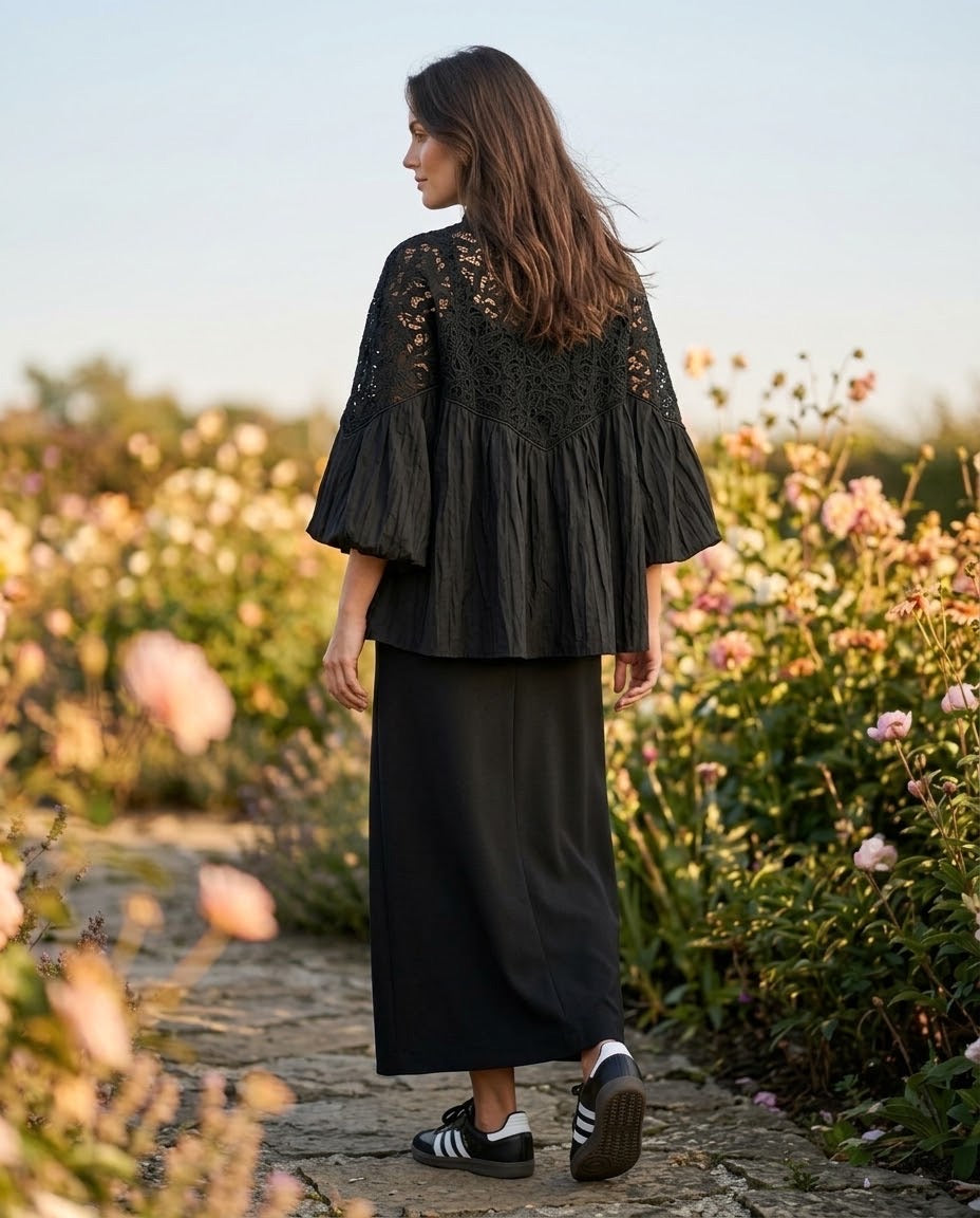 Veste Dentelle Zippée Noire, La Garde-Robe de Nina - vue 3