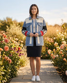 Veste en Jean Bi-Matière Manches Colorblock, La Garde-Robe de Nina - vue 1