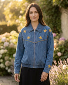Veste en Jean Brodée Étoiles Dorées, La Garde-Robe de Nina - vue 1