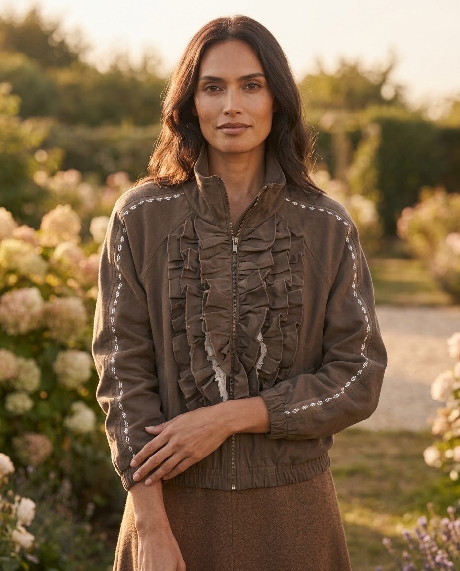 Veste en jean choco, La Garde-Robe de Nina - vue 2