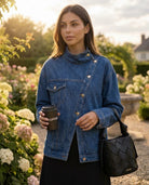 Veste en Jean Col Montant Croisée, La Garde-Robe de Nina - vue 3