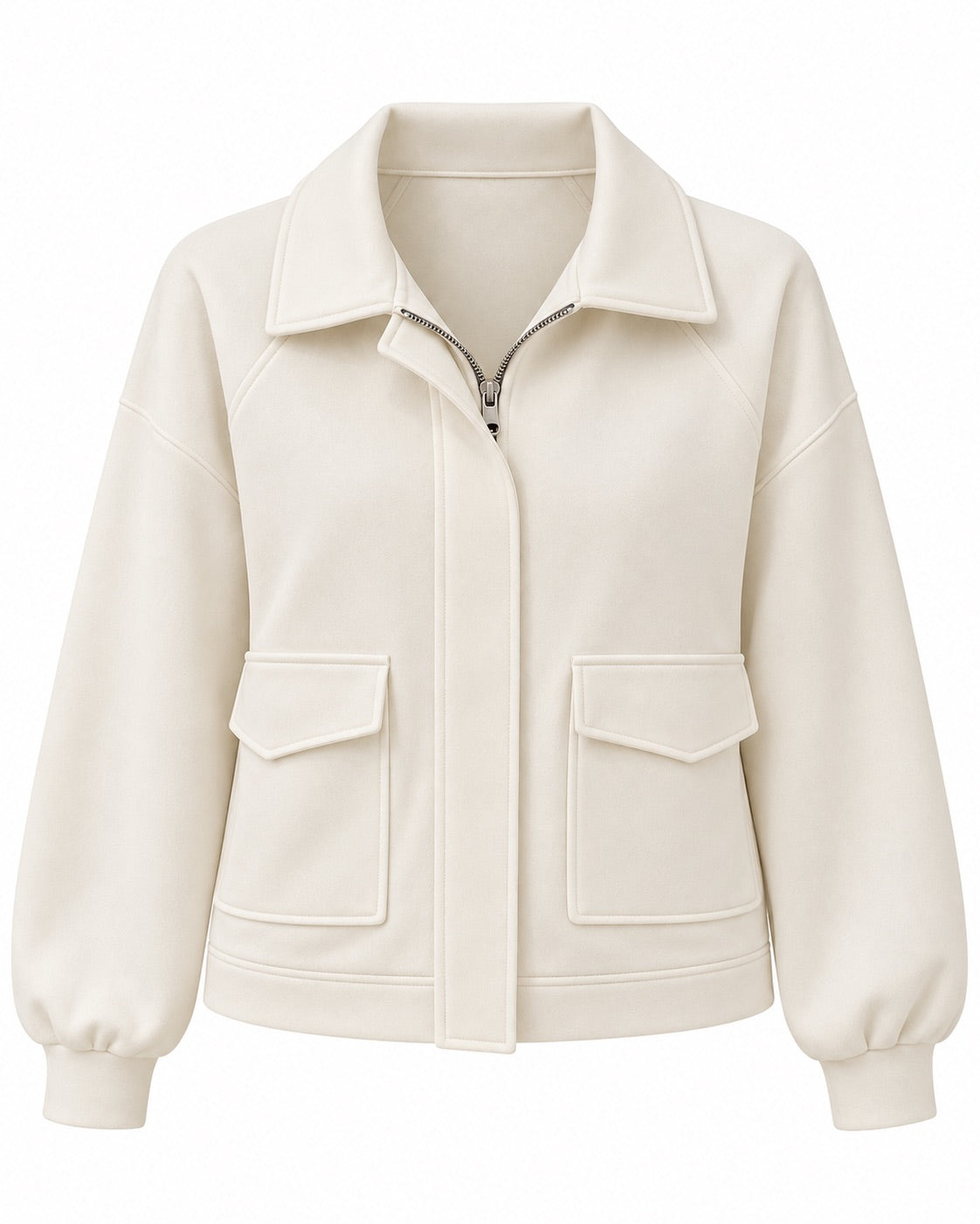 Veste Matière Sport Chic Écru, La Garde-Robe de Nina - vue 5