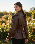 Veste Similicuir Col Châle Choco, La Garde-Robe de Nina - vue 3