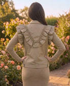 Veste Similicuir Sans Manches à Volants Beige, La Garde-Robe de Nina - vue 3