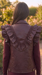 Veste Similicuir Sans Manches à Volants Bordeaux, La Garde-Robe de Nina - vue 2