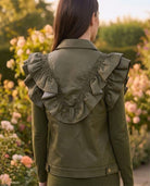 Veste Similicuir Sans Manches à Volants Kaki, La Garde-Robe de Nina - vue 1